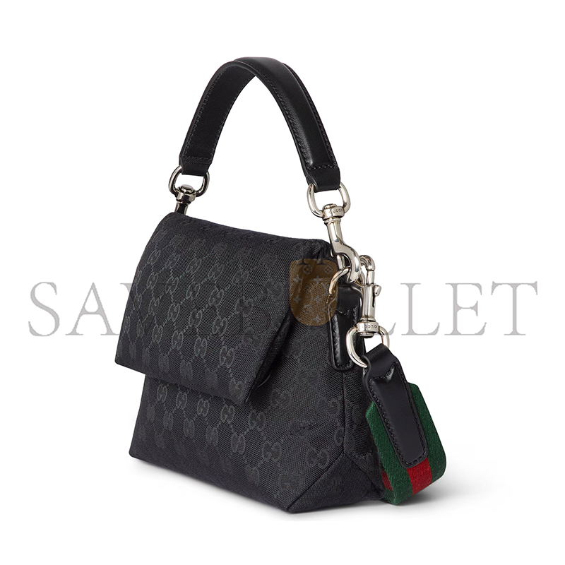 GUCCI SMALL GG CROSSBODY BAG WITH WEB 821617 (19*15*7cm)